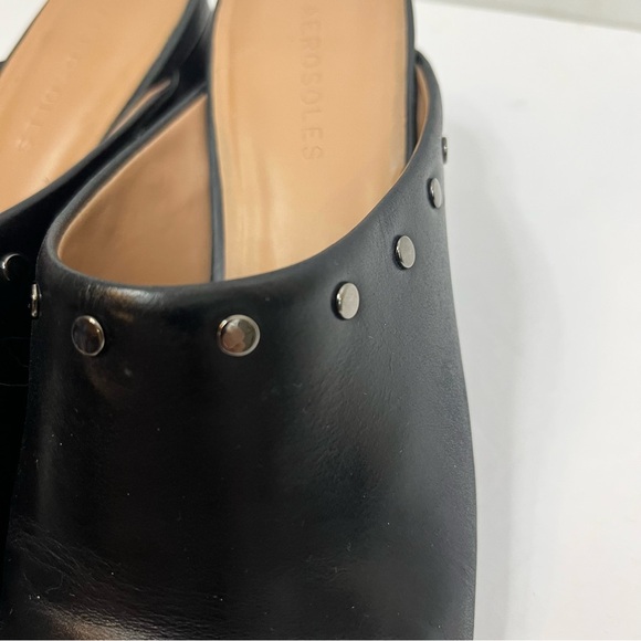 Aerosoles Makayla Studded Black Leather Mules - Picture 5 of 6